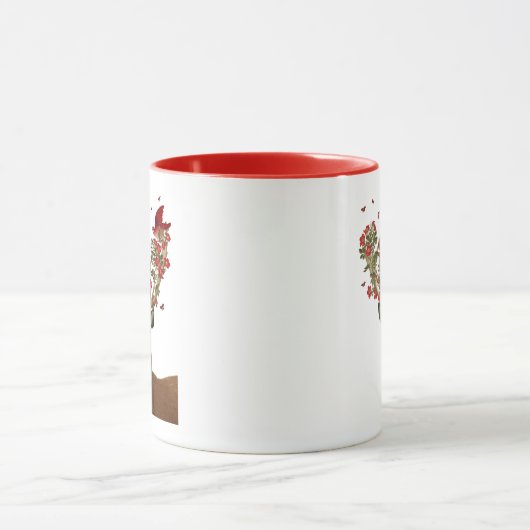 鹿と愛の鳥2 マグカップ (中央)