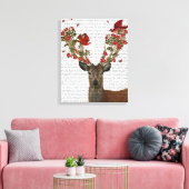 鹿と愛の鳥 キャンバスプリント (インサイチュ (リビング))