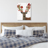 鹿と愛の鳥 キャンバスプリント (インサイチュ (寝室))