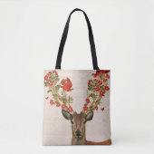 鹿と愛の鳥 トートバッグ (正面)