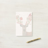 鹿と愛の鳥 ポストイット (デスク上)