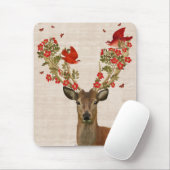 鹿と愛の鳥 マウスパッド (マウス)