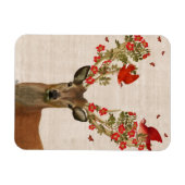 鹿と愛の鳥 マグネット (横)