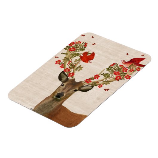 鹿と愛の鳥 マグネット (左側)