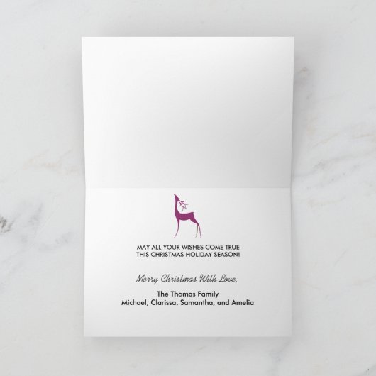 鹿と明メリーるい写真グリーティングカード シーズンカード (内部)