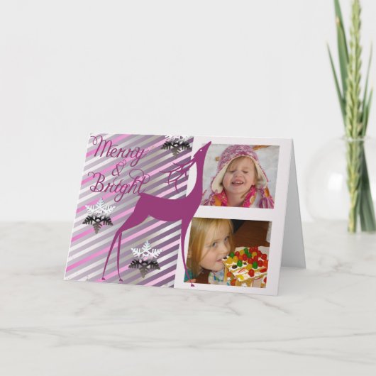 鹿と明メリーるい写真グリーティングカード シーズンカード (正面)