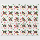 鹿と木のクリスマスの休日の写真パーソナライズされた。 ラッピングペーパー (フラット)