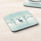 鹿と木のパターン コースター (左側)