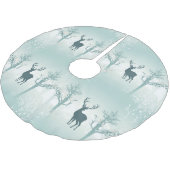 鹿と木のパターン ブラッシュドポリエステルツリースカート (アングル)