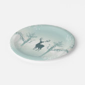 鹿と木のパターン ペーパープレート (アングル)