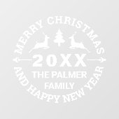 鹿と木メリークリスマスの名前を追加 ウィンドウサイン (シート)