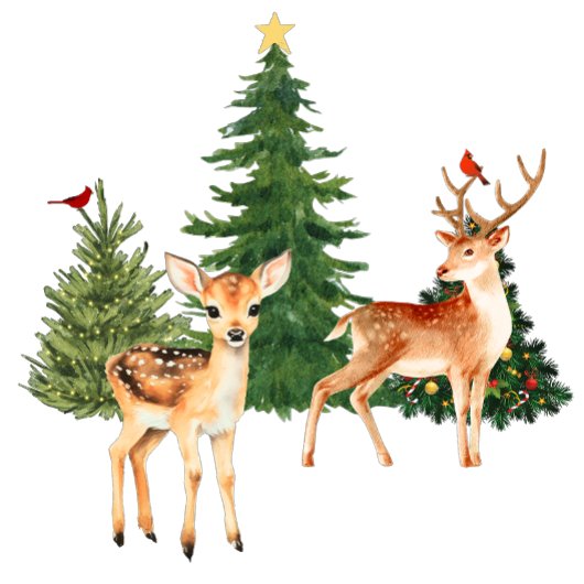 鹿と木 Tシャツ