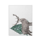 鹿と松の木のノート ノートパッド (回転)