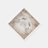 鹿と枝素朴の樺の木ウェディングレセプション スタンダードカクテルナプキン (角)