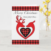 鹿と格子戸の夫婦によるメリークリスマス カード (黄色い花)