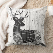 鹿と樺の木の木枕 クッション (ブランケット)