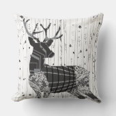 鹿と樺の木の木枕 クッション (正面)
