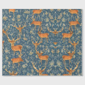 鹿と花 ラッピングペーパー (フラット)