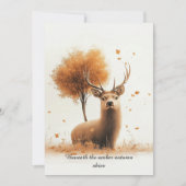 鹿と落ち葉の招待状または文房具 招待状 (正面)