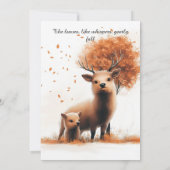 鹿と落ち葉の招待状または文房具 招待状 (裏面)