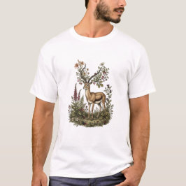 鹿と野の花  Tシャツ