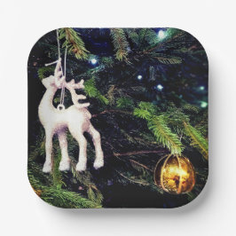 鹿と金ゴールド ペーパープレート