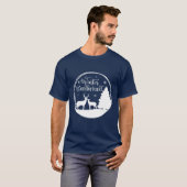 鹿と雪のワンダーランドの風景 Tシャツ (正面フル)