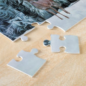 鹿と雪の冬の木パズル ジグソーパズル (側面)