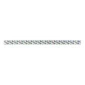 鹿と雪の木々と森のキャビン サテンリボン (正面)