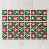 鹿と雪片紙ランチョンマット ペーパーパッド (正面)