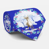 鹿と青と白のネクタイ ネクタイ (ロール)