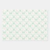 鹿と青と緑のホリートレリス ラッピングペーパーシート (正面)