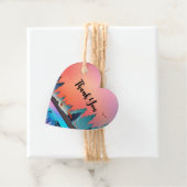 鹿と風光明媚な冬の湖ありがとう フェイバータグ (インサイチュ)