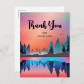 鹿と風光明媚な冬の湖ありがとう ポストカード (正面/裏面)