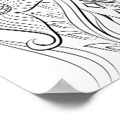 鹿と鳥のスケッチ大人の着色ポスター ポスター (角)