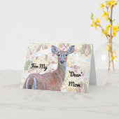 鹿と鳩の模様の母の日カード カード (黄色い花)