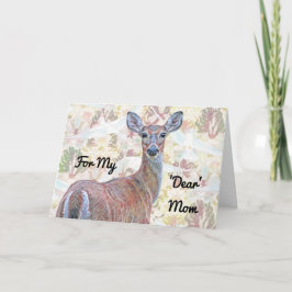 鹿と鳩の模様の母の日カード カード