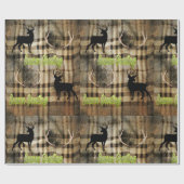 鹿と鹿の〔雄ジカの〕枝角で包む紙 ラッピングペーパー (フラット)