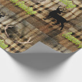 鹿と鹿の〔雄ジカの〕枝角で包む紙 ラッピングペーパー (角)