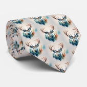 鹿と〔雄ジカの〕枝角と森 ネクタイ (ロール)