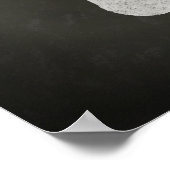 鹿と〔雄ジカの〕枝角チョークスケッチ ポスター (角)