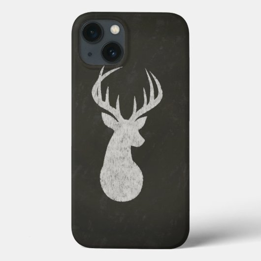 鹿と〔雄ジカの〕枝角チョークスケッチ Case-Mate iPhoneケース (裏面)