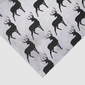 鹿と〔雄ジカの〕枝角黒シルエットパタ素朴ーン 薄葉紙 (詳細)