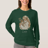 鹿のいる少女のクリスマス Tシャツ (正面)