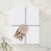 鹿のいる山の冬の風景 ギフトタグ (より糸付き)