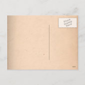 鹿のいる森の中のグリーンサンタ シーズンポストカード (裏面)