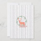 鹿のいる牧歌的な植物水彩ウェディング 招待状 (裏面)