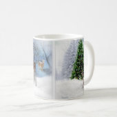 鹿のいる穏やかな森のクリスマスマグ コーヒーマグカップ (正面右)