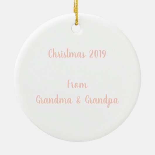 鹿のお洒落クリスマス セラミックオーナメント (裏面)