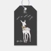 鹿のすてき黒いクリスマスギフトタグ ギフトタグ (正面)